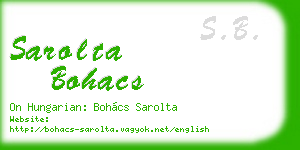 sarolta bohacs business card
